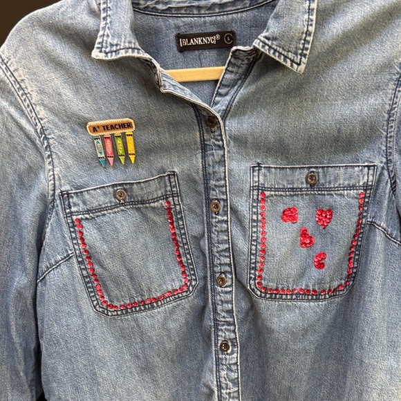 Upcycled by Me Denim Shirt Bark To School - Picture 8 of 11